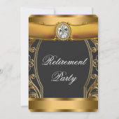 Invitation FEMMES Élégante Parti de retraite Noir et Or (Devant)