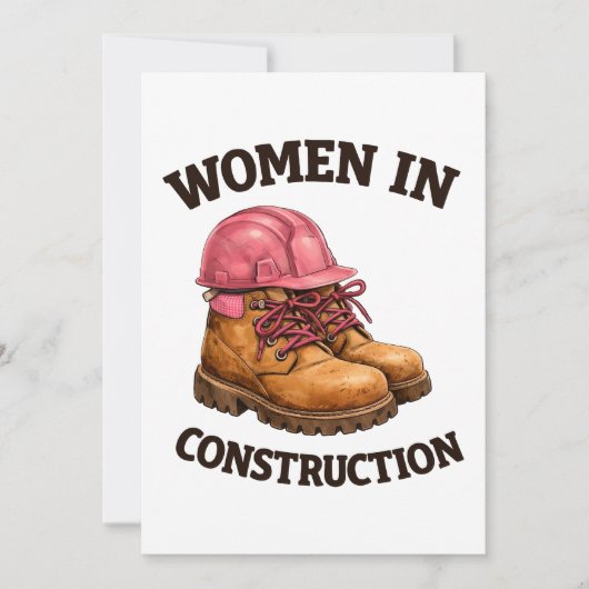 Invitation Femmes en bottes de travail de construction et cas (Devant)