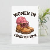 Invitation Femmes en bottes de travail de construction et cas (Debout devant)