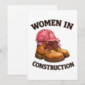 Invitation Femmes en bottes de travail de construction et cas (Devant / Derrière)