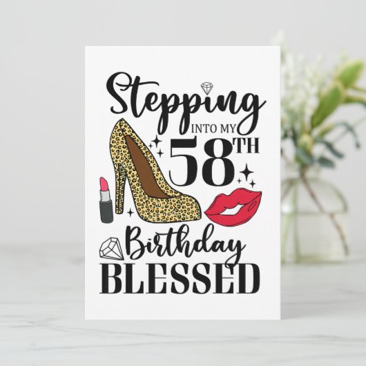 Invitation Femmes entrant dans mes 58 ans bénis, Femme (Debout devant)