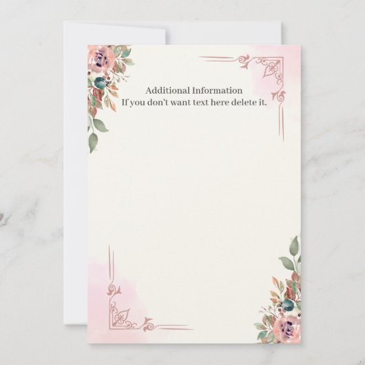 Invitation Femmes Floral Classique Élégant Parti de retraite (Dos)