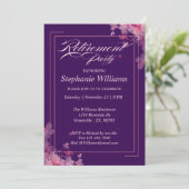 Invitation Femmes Floral Moderne Élégant Parti de retraite (Debout devant)