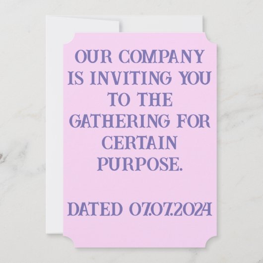 Invitation Femmes habilitées citent violet texte moderne (Dos)