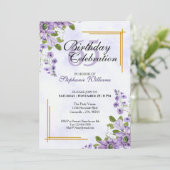 Invitation Femmes n'importe quel âge Anniversaire Floral Clas (Debout devant)