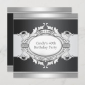 Invitation FEMMES Noir 40e anniversaire (Devant / Derrière)