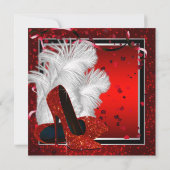 Invitation Femmes Noir et Rouge Haut talons fête d'anniversai (Dos)
