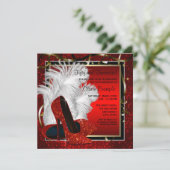 Invitation Femmes Noir et Rouge Haut talons fête d'anniversai (Debout devant)