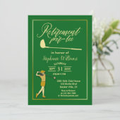 Invitation Femmes Retraite Golf Party Classic Green Golden (Debout devant)
