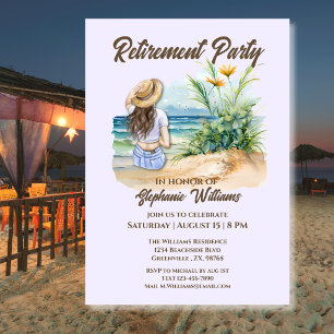 Invitation Femmes Retraite Plage Thème Élégante Femme