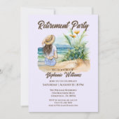 Invitation Femmes Retraite Plage Thème Élégante Femme (Devant)