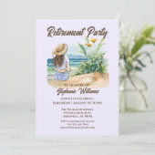 Invitation Femmes Retraite Plage Thème Élégante Femme (Debout devant)