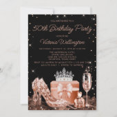 Invitation Femmes Rose Or N'importe quel nombre Anniversaire  (Devant)