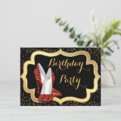 Invitation FEMMES Rouge talon haut fête d'anniversaire (Debout devant)