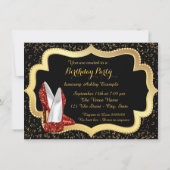 Invitation FEMMES Rouge talon haut fête d'anniversaire (Dos)