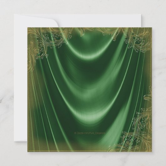 Invitation Femmes Vert et or Anniversaire fête Satin Parties  (Dos)