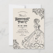 Invitation Femmes vintage en robe d'anniversaire (Devant)