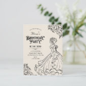 Invitation Femmes vintage en robe d'anniversaire (Debout devant)
