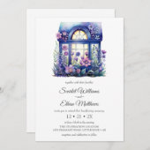 Invitation Fenêtre de gîte Floral pourpre Jardin Manipulation (Devant / Derrière)
