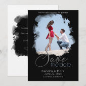 Invitation Fenêtre de photo d'un trait de brosse inhabituel E (Devant / Derrière)