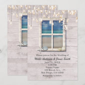 Invitation Fenêtre de plage tropicale Élégant mariage côtier (Devant / Derrière)