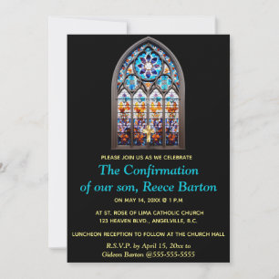 Invitation Fenêtre de vitrail d'événement religieux modifiabl
