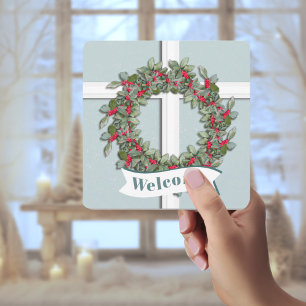 Invitation Fenêtre d'Épicéa Bleu pour l'Hiver