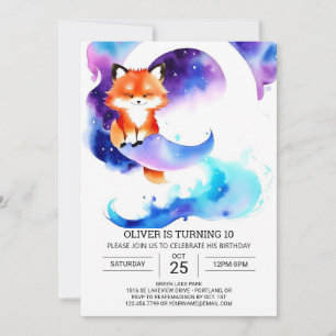 Invitation Fennec Fox Birthday Editable