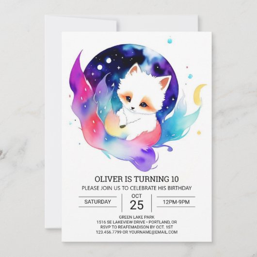 Invitation Fennec Fox fête d'anniversaire (Devant)