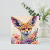 Invitation Fennec Fox Floral Art (Debout devant)