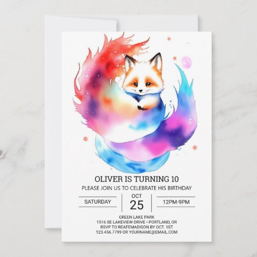 Invitation Fennec Fox Party pour enfants anniversaire (Devant)