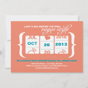 Invitation Fente machine à sous Bachelorette Party à Vegas