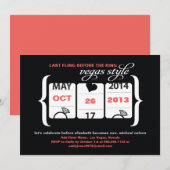 Invitation Fente machine à sous Bachelorette Party à Vegas (Devant / Derrière)