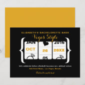 Invitation Fente machine à sous Bachelorette Party à Vegas (Devant / Derrière)