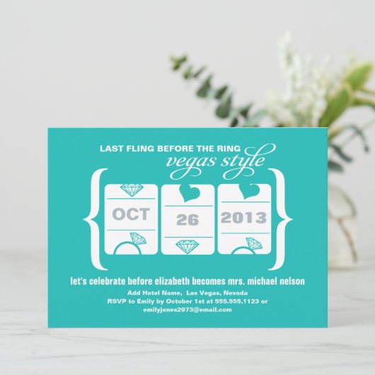 Invitation Fente machine à sous Bachelorette Party à Vegas (Debout devant)