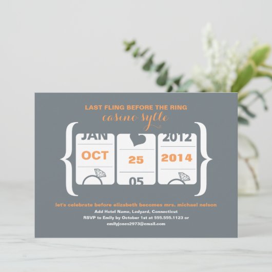 Invitation Fente Machine Bachelorette (Debout devant)