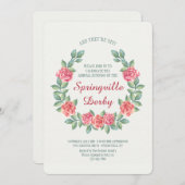 Invitation Fer à cheval d'invitation de roses (Devant / Derrière)