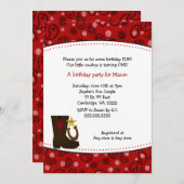 Invitation Fer à cheval rouge de botte de Paisley de fête (Devant / Derrière)