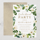 Invitation Fer blanc moderne en fleurs Wreath Genre Revevela  (Devant / Derrière)