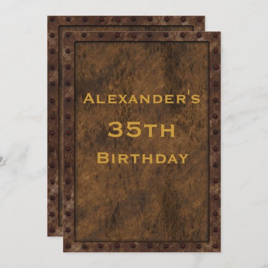 Invitation Fer encadré Effet Garçons Anniversaire Double Côté (Devant / Derrière)