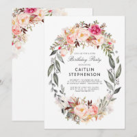 Fer rose rose pâle Wreath Élégante fête d'annivers