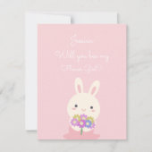 Invitation Ferez-Vous Ma Demoiselle D'Honneur Fille Fleur Ros (Devant)