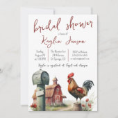 Invitation Ferme à l'aquarelle avec Réception de Mariage de C (Devant)