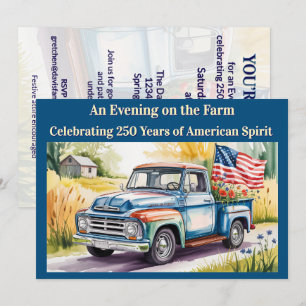 Invitation Ferme Américaine ★ Célébration Patriotique USA 250