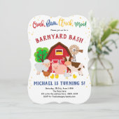 Invitation Ferme, Animaux, Barniard, Zoo de mouture, Annivers (Debout devant)