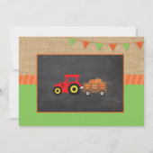 Invitation Ferme Anniversaire Citrouille Tracteur Photo Invit (Dos)