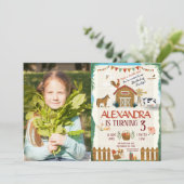 Invitation Ferme Anniversaire enfants barnyard Photo (Debout devant)
