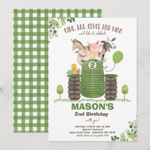 Invitation Ferme Anniversaire Garçon Vieux MacDonald Barnyard