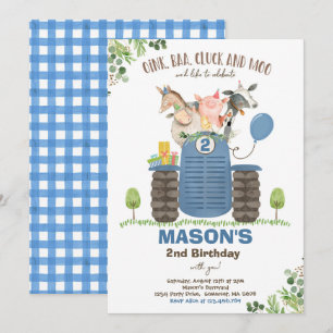 Invitation Ferme Anniversaire Garçon Vieux MacDonald Barnyard