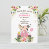 Invitation Ferme Anniversaire Rose Vieux MacDonald Barnyard P (Debout devant)